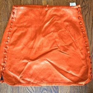 **SOLD**Zara Orange Satin Feeling Mini Skirt Size XS